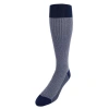 Trafalgar Bernard Chain Link Over The Calf Mercerized Cotton Socks In Navy Blue