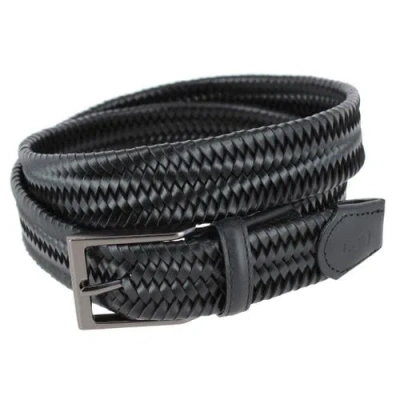 Trafalgar Big And Tall Andres Classic Leather Stretch Dress Belt In Black