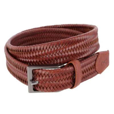 Trafalgar Big And Tall Andres Classic Leather Stretch Dress Belt In Brown