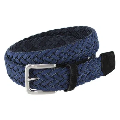 Trafalgar Big And Tall Apollo Italian Braided Suede Versatile Belt In Blue