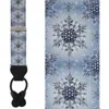 Trafalgar Big And Tall Clarence The Classy Snowflake Silk Holiday Button End Brace In Multi