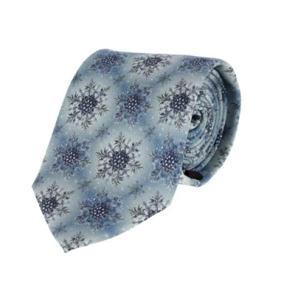 Trafalgar Big And Tall Clarence The Classy Snowflake Silk Holiday Necktie In Blue