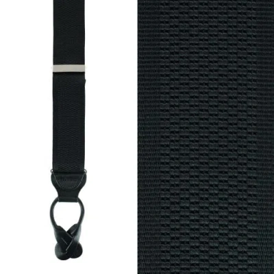 Trafalgar Big & Tall Classic Stretch Button End Suspenders In Black
