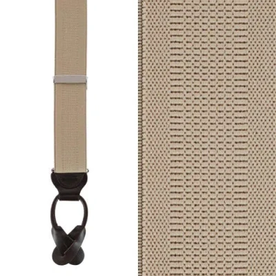 Trafalgar Big & Tall Classic Stretch Button End Suspenders In Khaki