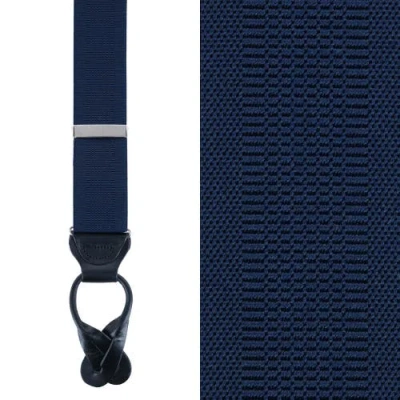 Trafalgar Big & Tall Classic Stretch Button End Suspenders In Navy
