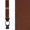 Trafalgar Big & Tall Dutton Solid Colored Silk Button End Suspenders In Brown