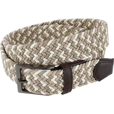 Trafalgar Big And Tall Edward 35mm European Weave Golf Braided Belt In Brown