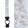 Trafalgar Jack's Frosty Winter Wonderland Silk Holiday Button End Suspenders In Silver