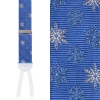 Trafalgar Big And Tall Let It Snow Novelty Snowflake Silk Formal End Suspenders In Blue