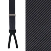 Trafalgar Big & Tall Leyton Diagonal Lined Tone On Tone Silk Formal End Suspenders In Graphite