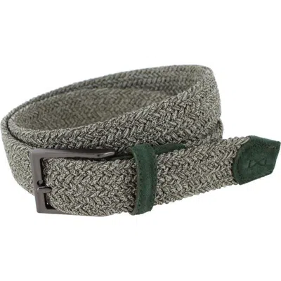 Trafalgar Big And Tall Madden Marble Weave 35mm Golf Stetch Belt In Gray