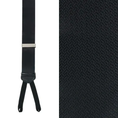 Trafalgar Big & Tall Monte Bello Interlocked Silk Formal Suspenders In Black