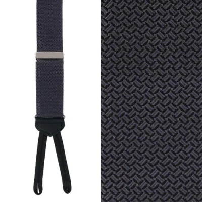 Trafalgar Big & Tall Monte Bello Interlocked Silk Formal Suspenders In Graphite