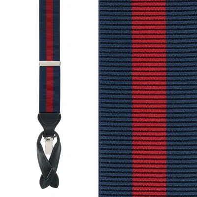 Trafalgar Big & Tall Oliver Stripe Convertible Braces In Multi
