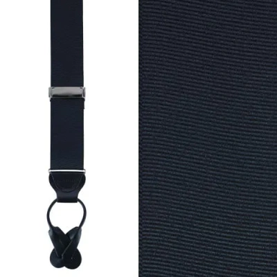 Trafalgar Big & Tall Phoenix 38mm Grosgrain Non Stretch Ribbon Button End Suspenders In Black
