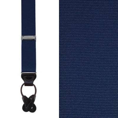 Trafalgar Big & Tall Phoenix 38mm Grosgrain Non Stretch Ribbon Button End Suspenders In Navy