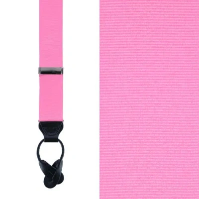 Trafalgar Big & Tall Phoenix 38mm Grosgrain Non Stretch Ribbon Button End Suspenders In Pink