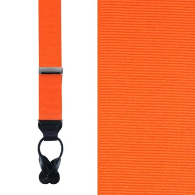 Trafalgar Big & Tall Phoenix 38mm Grosgrain Non Stretch Ribbon Button End Suspenders In Pumpkin