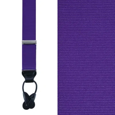 Trafalgar Big & Tall Phoenix 38mm Grosgrain Non Stretch Ribbon Button End Suspenders In Purple