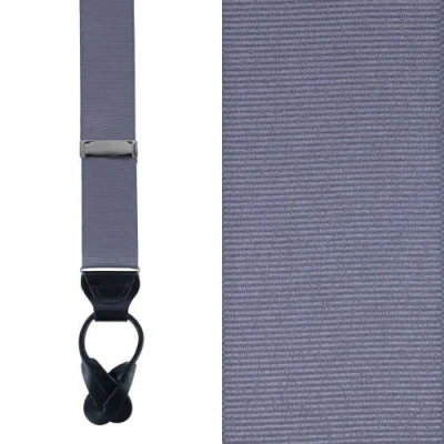 Trafalgar Big & Tall Phoenix 38mm Grosgrain Non Stretch Ribbon Button End Suspenders In Smokey Grey