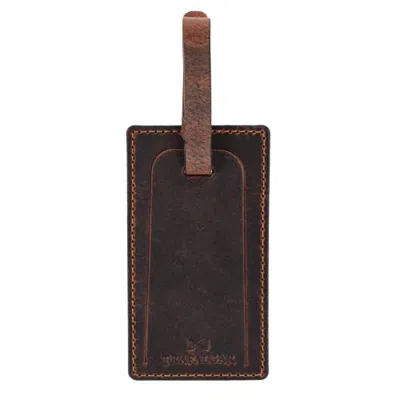 Trafalgar Bly Genuine Oil Tanned Leather Luggage Tag In Brown