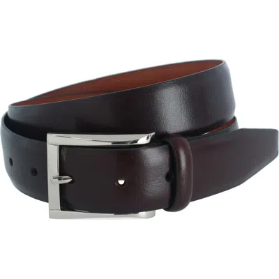 Trafalgar Broderick 32mm Leather Dress Belt In Dark Brown