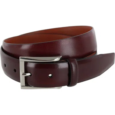 Trafalgar Broderick 32mm Leather Dress Belt In Mahogany