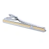 Trafalgar Brushed Rhodium And Shiny Gold Tie Bar In Brushed Rhodium And Gold