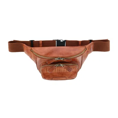Trafalgar Caelen Leather Adjustable Waist Pack Sling Bag In Green