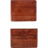 Trafalgar Caelen Plaid Embossed Bi-fold Wallet And Card Case Combo In Cognac