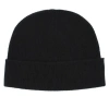 Trafalgar Camden Cashmere Solid Colored Micro Ribbed Beanie In Black