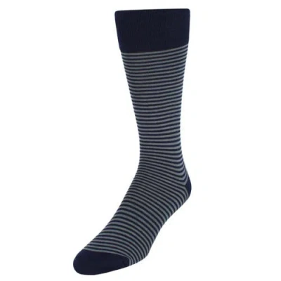 Trafalgar Carvel Striped Pattern Mid-calf Pima Cotton Socks In Multi