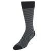 Trafalgar Carvel Striped Pattern Mid-calf Pima Cotton Socks In Gray