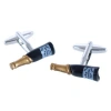 Trafalgar Celebrate Champagne Bottle Novelty Cufflinks In Green