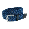 Trafalgar Men's Chandler Woven Rayon Leather Belt In Blue Mix