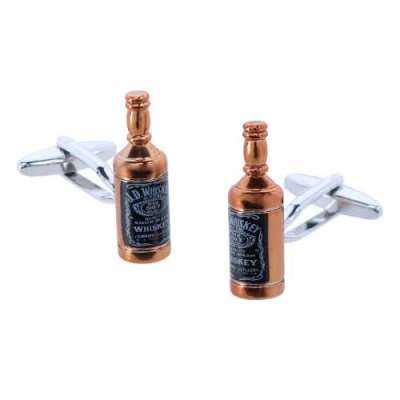 Trafalgar Cheers Whiskey Bottle Novelty Cufflinks In Brown