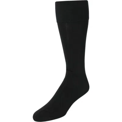 Trafalgar Chevalier Solid Over-the-calf Pima Cotton Socks In Black