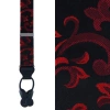 Trafalgar Christian The Romantic Brocade Silk Button End Suspenders In Red