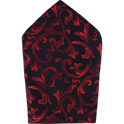 Trafalgar Christian The Romantic Brocade Silk Pocket Square In Red