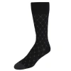 Trafalgar Ciel Diamon Patterned Mid-calf Merino Wool Socks In Black