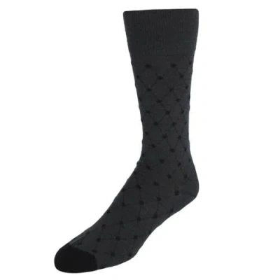 Trafalgar Ciel Diamon Patterned Mid-calf Merino Wool Socks In Black