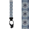 Trafalgar Big And Tall Clarence The Classy Snowflake Silk Holiday Button End Brace In Blue