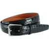 Trafalgar Classic 30mm Genuine Glazed Alligator Belt In Black