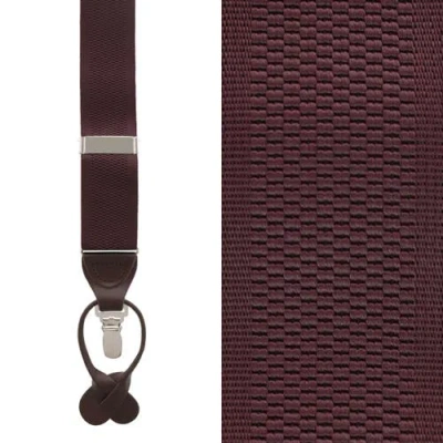 Trafalgar Classic Convertible Brace Suspenders In Burgundy