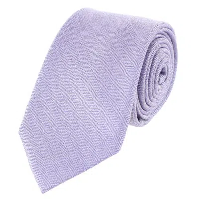 Trafalgar Classy Herringbone Wool Blend Business Necktie In Purple