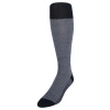 Trafalgar Clayton Birdseye Over The Calf Mercerized Cotton Socks In Black And Ash