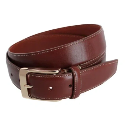 Trafalgar Cornelius 35mm Cortina Leather Dress Belt In Brown
