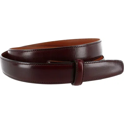 Trafalgar Cortina Leather 25mm Compression Belt Strap In Burgundy