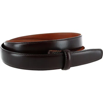Trafalgar Cortina Leather 25mm Compression Belt Strap In Dark Brown