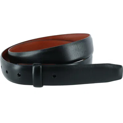 Trafalgar Cortina Leather 30mm No Buckle  Harness Belt Strap In Black